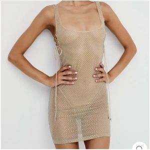 XXS For Love & Lemons Kiara mini dress beige
